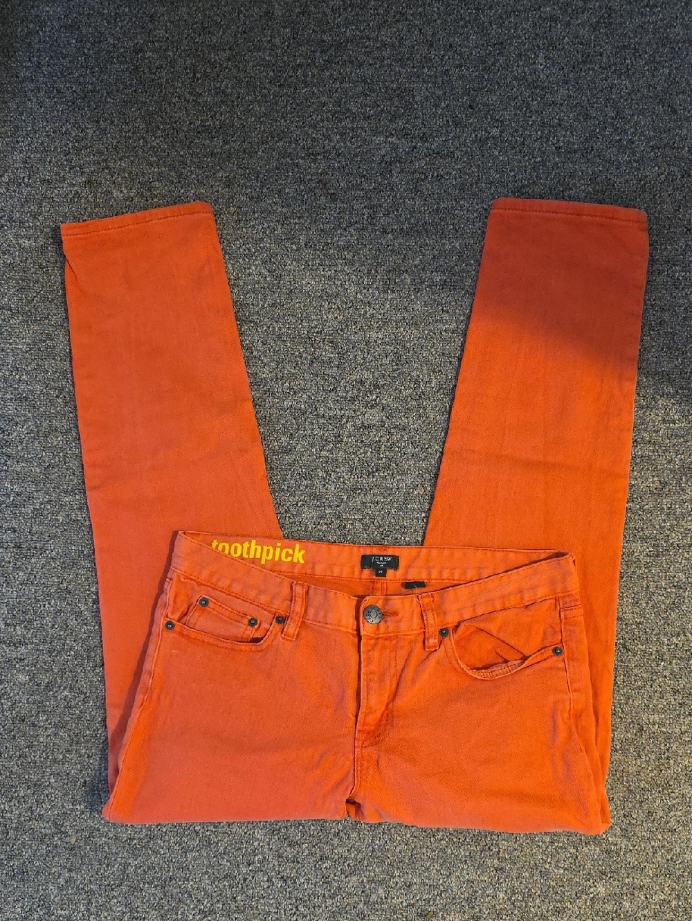 J. Crew Coral Stretch Toothpick Jeans